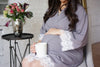 Lace Trim Maternity Robe