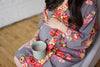 Large Print Floral Maternity Robe
